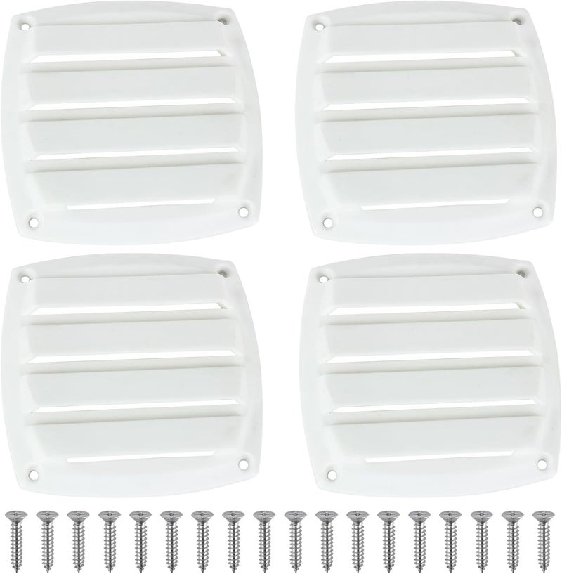 BALAVA Marine Boat Vent 3in/5in,Louvered Flush Plastic Thru Vent,Nylon Louvered Vents,Boat Marine Hull Grill Cover Replacement Part for Boats RVs,Include Screws - Image 1